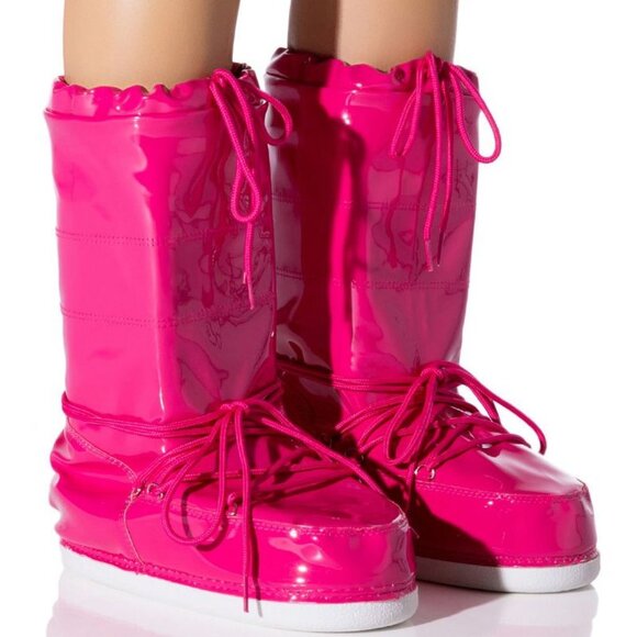 SNOWBELL " SKI LODGE READY " PATENT COLD WEATHER BOOT/ PINK (BRAND NEW !!!) - Picture 1 of 7